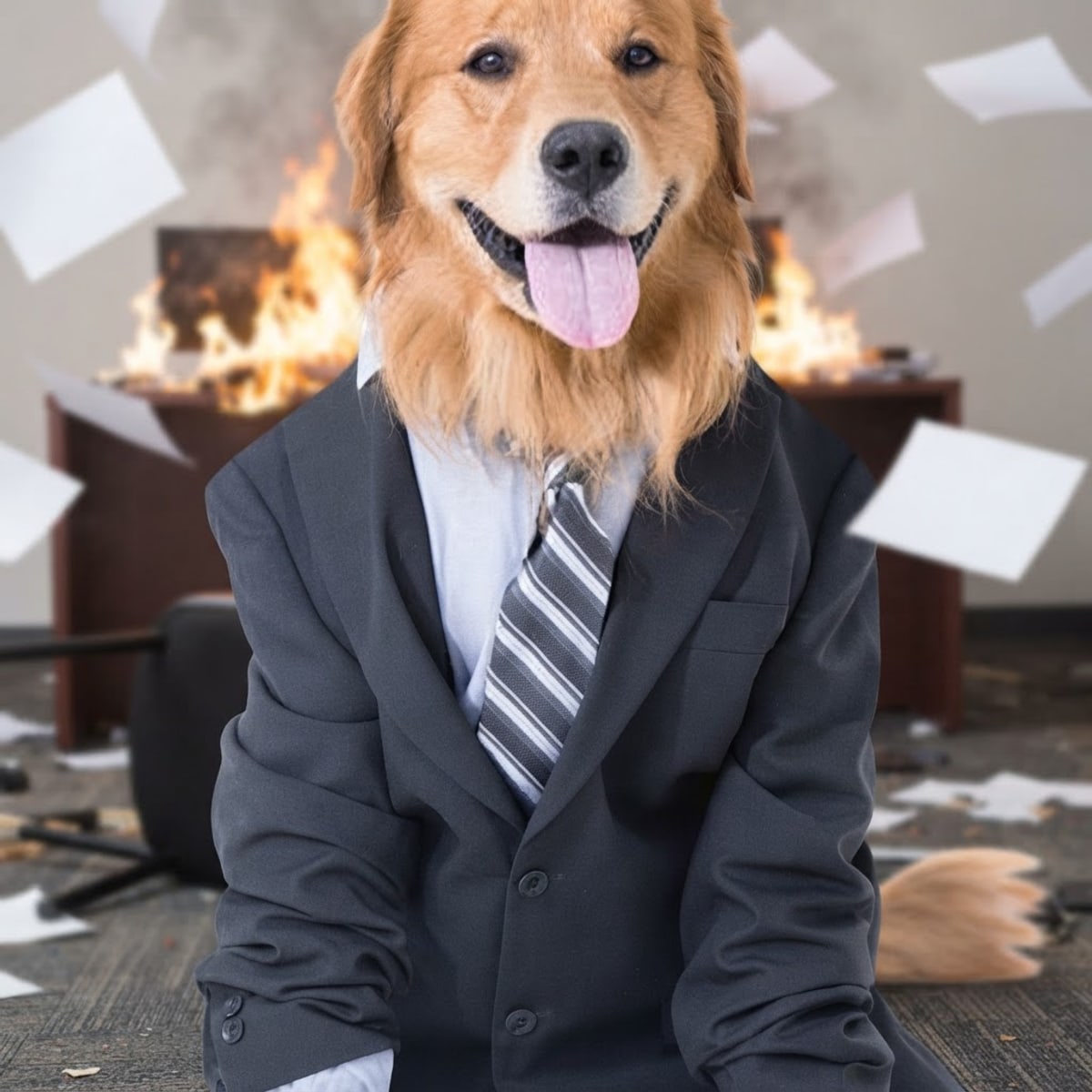 Meme: hire dog to support hire. they did not specify support what.