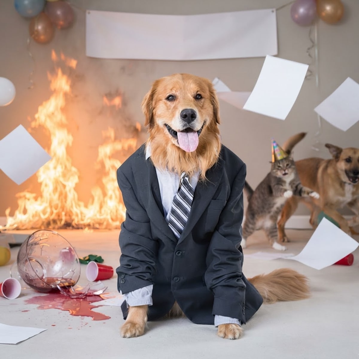 Meme: the building is on fire but i am supporting