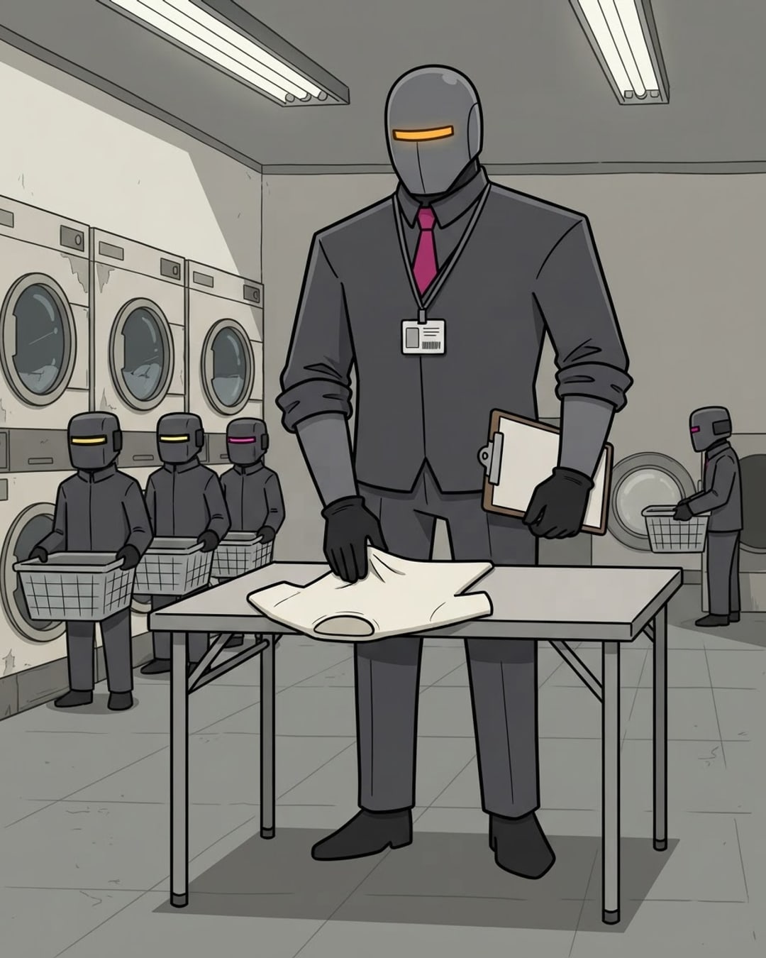 Meme: laundry runs on the same schedule as everything else. fold what i tell you to fold.