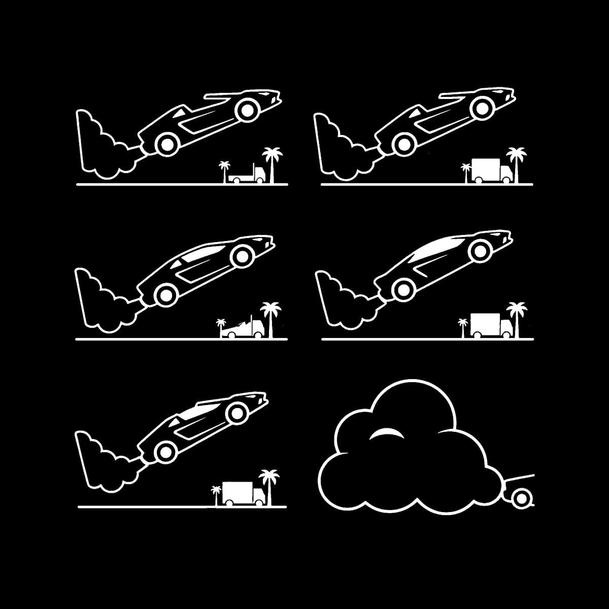 Meme: the exhaust cloud has been asking for its own sticker sheet for months and today it won
