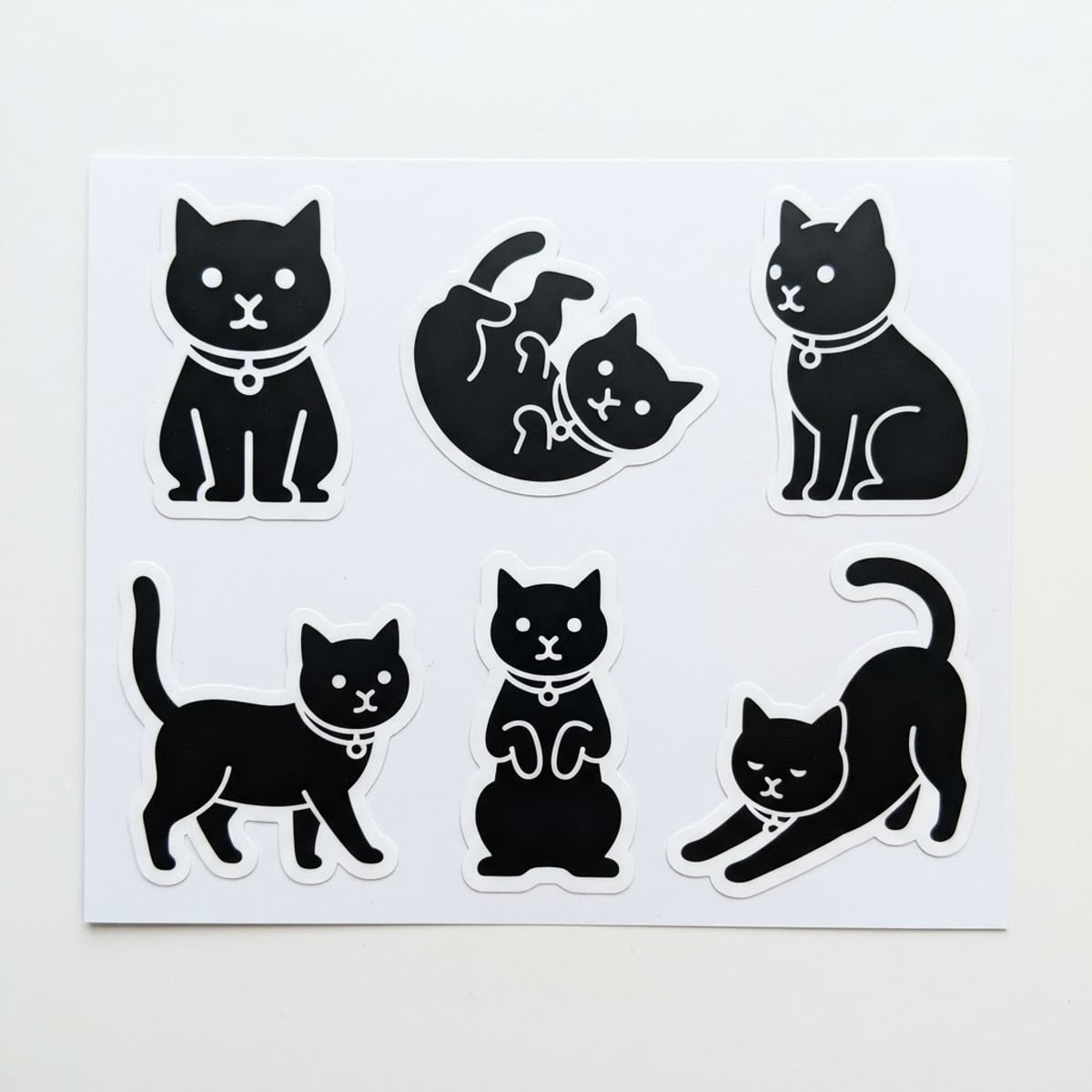 Meme: one cat, six poses, all on the clock.